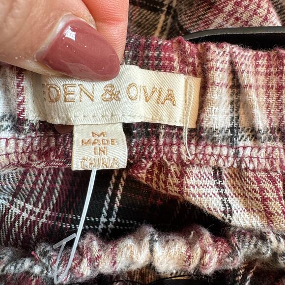 Eden & Olivia Red Plaid Flannel Belted Maxi Skirt NEW Medium - Picture 5 of 11